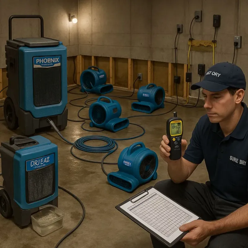 Structural Drying and Dehumidification process in Creston, OH